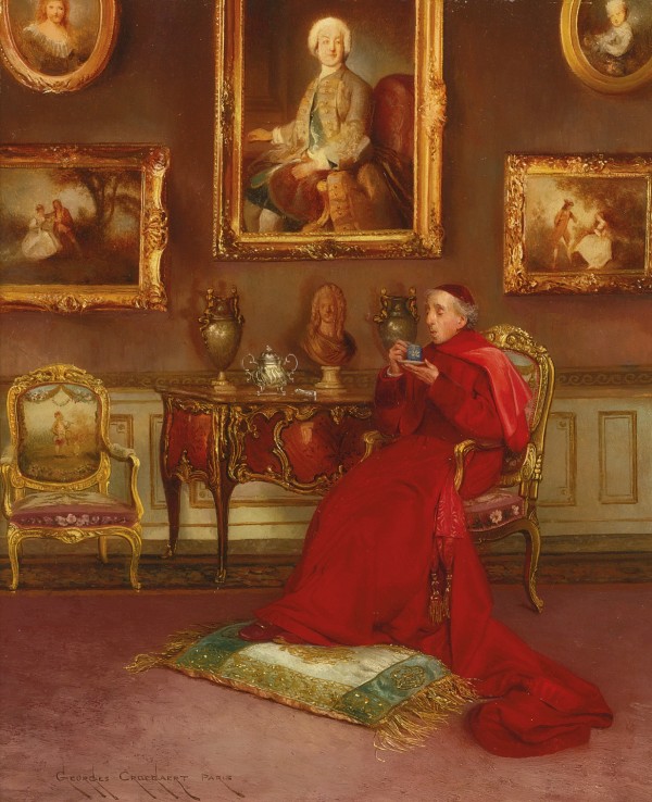 Taking tea by Georges Croegaert
